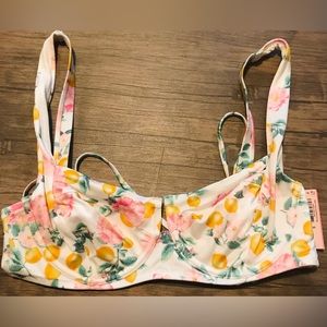 Mix and match lemon flower bikini top